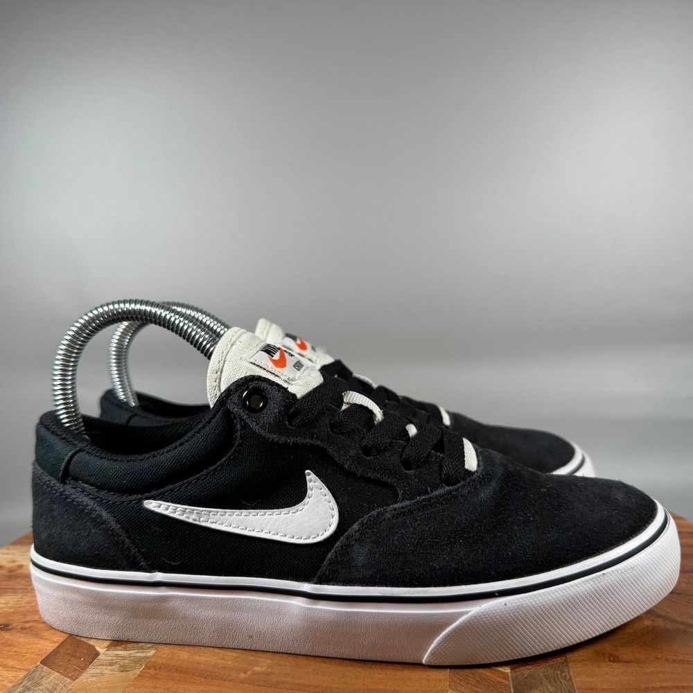 Nike‎ SB Chron 2 Black White Suede Canvas Skate Shoes Womens 6.5 Mens 5